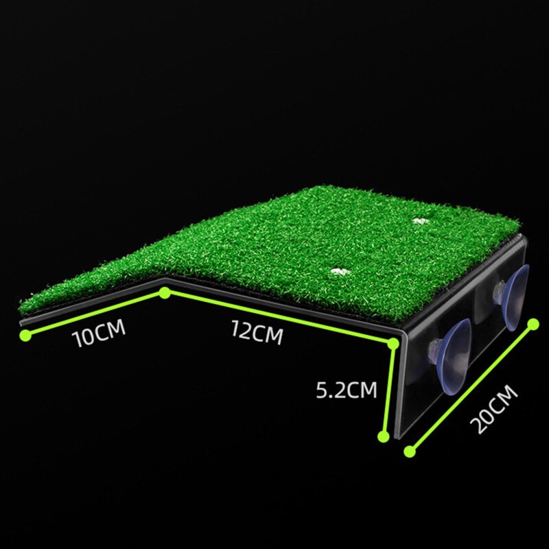 Turtle Platform Rest Tortoise Climbing Ladder Drying Basking Terrace Simulated Lawn Reptile Decoration Fish Tank Suction Cup