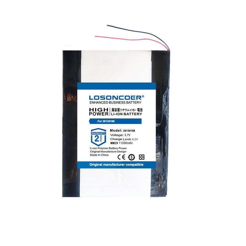 LOSONCOER – batterie Li-ion 11000mah 28130188 pour tablette PC ALLDOCUBE Talk9x U65gt T9, 3.7V, en polymère