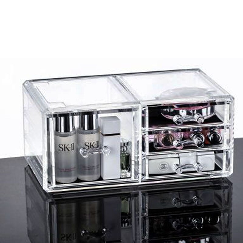 Drawer Makeup Organizer Cosmetics Storage Box Organizador Maquillaje Transparent Plastic Box Lipstick Jewelry Display Stand: W