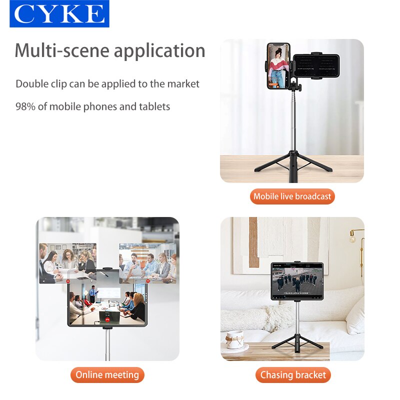 CYKE A31/A32 160CM Mini trípode/palo Selfie, rotación de 360 de cardán portátil selfi palo Selfie monópodo para el teléfono inteligente de la tableta