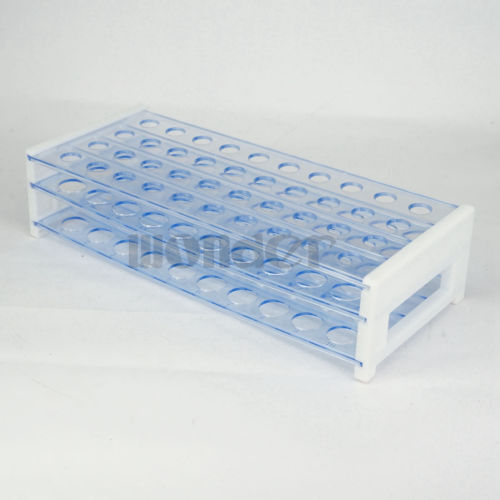 18mm Diameter 40 Holes Plastic Double Deck Test Tube Stand Rack Removable