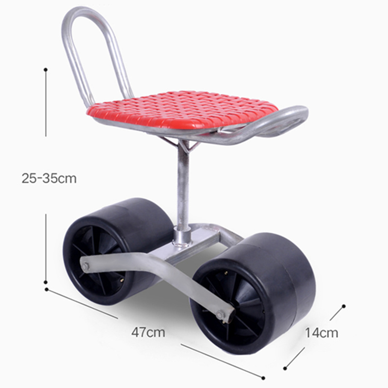 ALWAYSME Garden Cart Rolling Work Seat Garden Cart Seat Stool