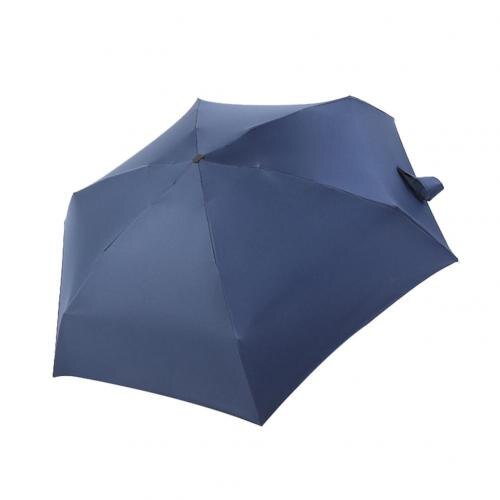 Portable Five-Fold Umbrella Mini Retractable Folding UV Protection Girl Umbrella Sun Umbrella: Navy Blue