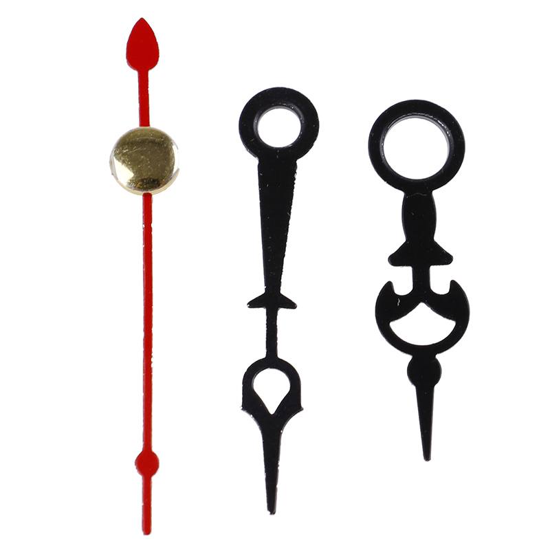 1 set eenvoudige reparatie diy gouden wijzers kwarts wandklok beweging mechanisme vervangende onderdelen kit zwarte kelder