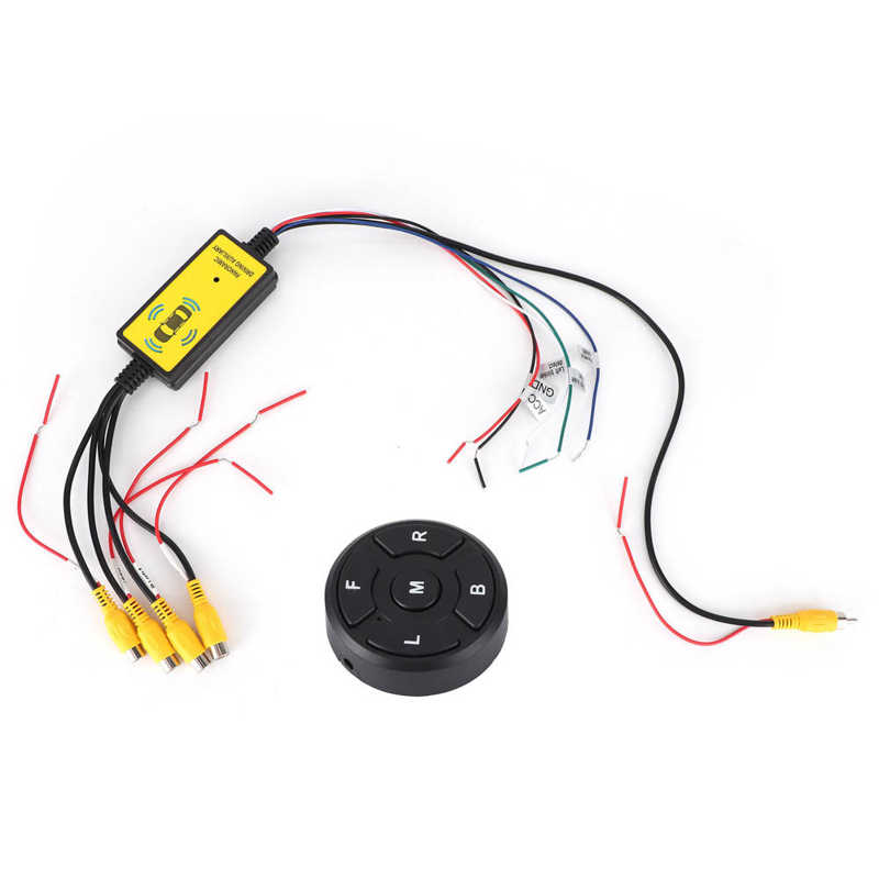 oto aksesuar car accessories 360 Degree Panoramic Video Switch Box 4‑In‑1‑Out Reversing Video Converter with Remote