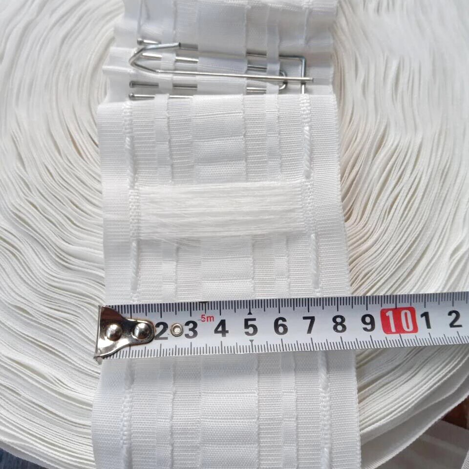 Ruban à Plis Pour Rideaux - 20 Mètres X 7,3 Cm - Épaisseur 0,7 Mm - Polyester - Confection DIY