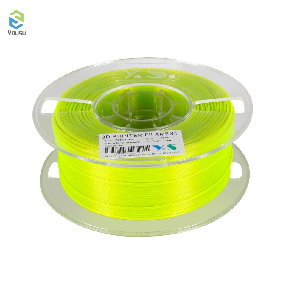 YouSu PLA/PETG Filament 1.75MM High Tenacity Dimensional Accuracy No Clogging Filaments Printing Consmables for 3D Printers: PETG-yellow