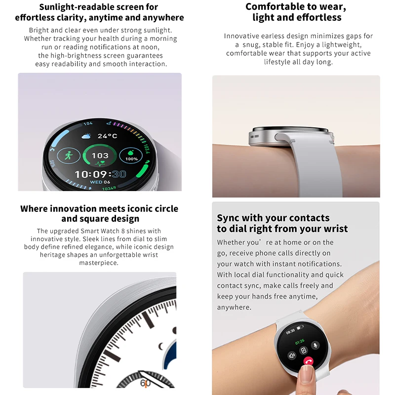 2026 Nuovi Orologi 8 mini accorto guarda GPS traccia Smartwatch impermeabile per uomo Donna saluto sport AMOLED Frequenza cardiaca Chiamata Bluetooth