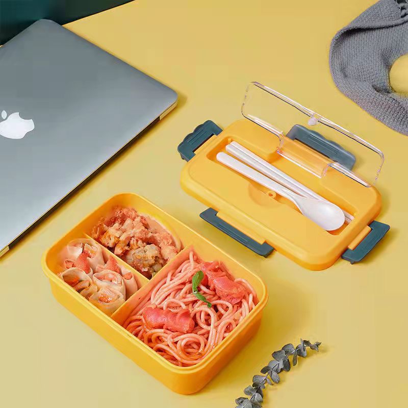 Fiambra – boîte à déjeuner pour enfants, conteneur de stockage de nourriture, boîte à bento isolée, boîte à collation japonaise, boîtes à petit déjeuner: yellow-1000ML