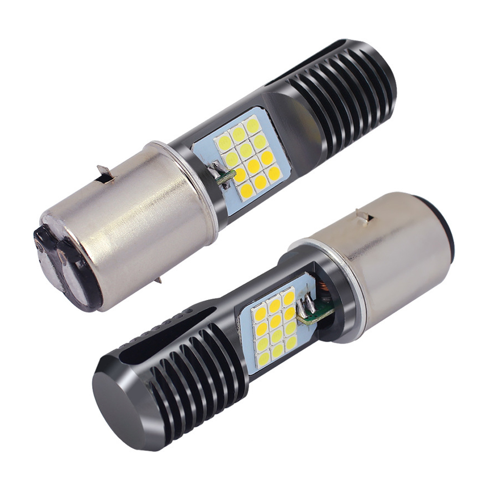 H4 LED Motorfiets Koplamp BA20D P15D 3030 24 MSD LED Gloeilampen Dual Kleur Wit Geel Plug En Play Voor ATV bromfiets