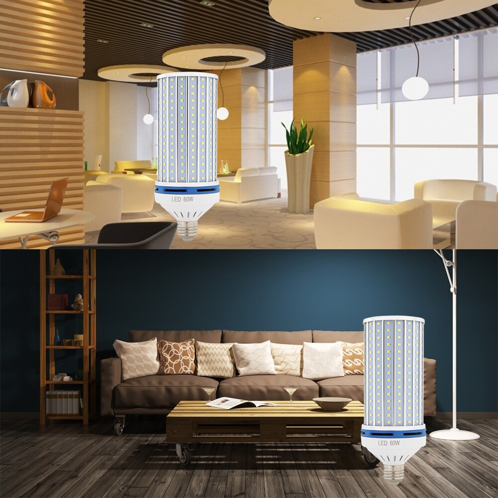 LED High Power Bulb E26/E27 Corn Light Aluminum Chandelier White Light Energy Saving Light Bulb for Home Living Room Bedroom