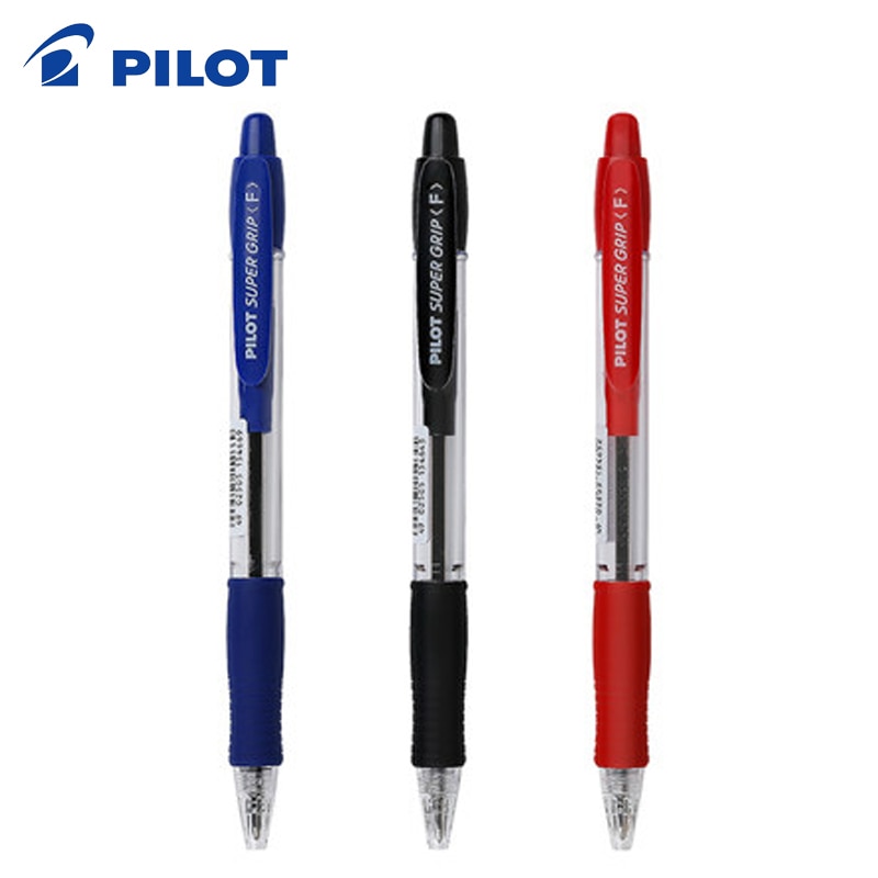 9 Pieces Pilot BPGP-10R SUPER GRIP Ballpoint Pens Ball Point Pen transparent plastic 0.7mm Office School Supplies