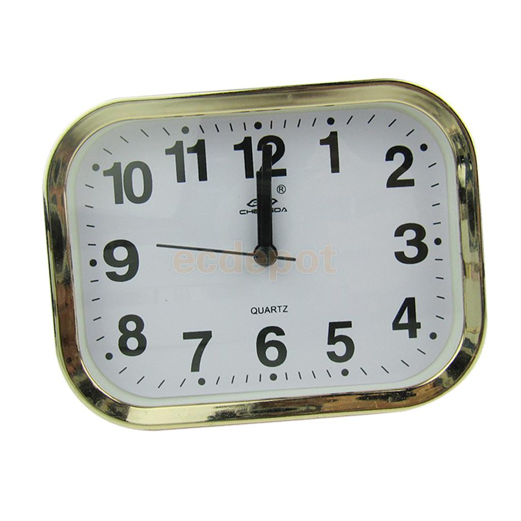 Mini Round Alarm Clock Desktop Table Bedside Clocks Kids Adults Travel Clock Decor Alarm Clocks Dial Number Round: White Rectangle