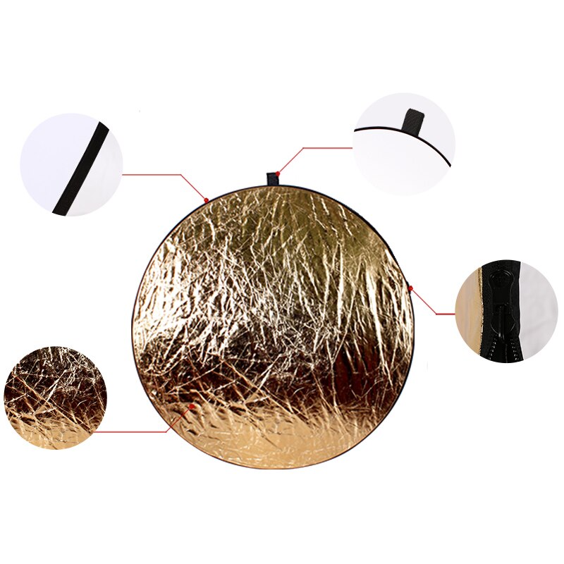 43.3 " 110cm 5- i -1 multi-disc diffusorer ljus rund reflektor med väska bärbar hopfällbar för fotostudio