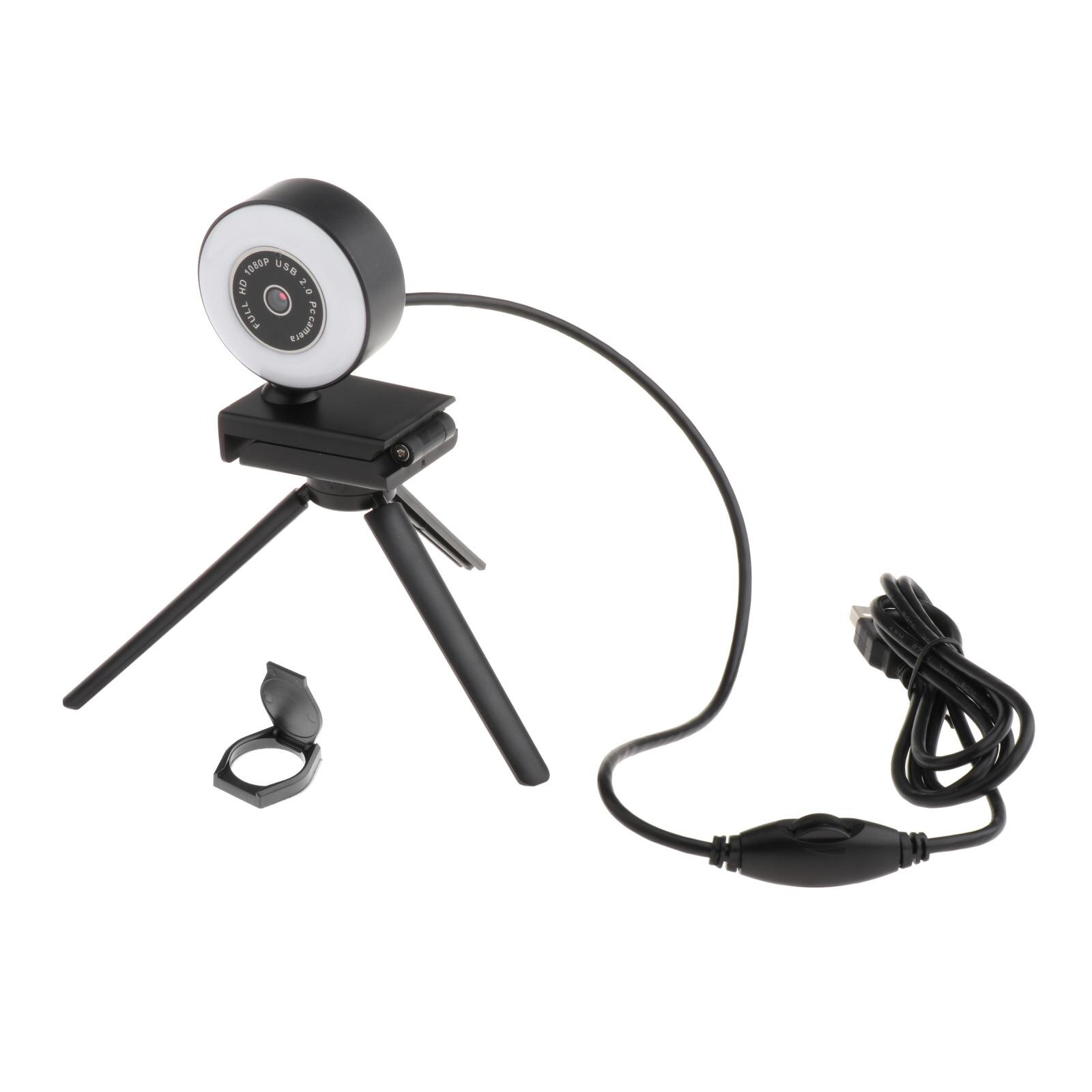 Webcam USB HD 2K/1080P, Autofocus, caméra Facetime avec Microphone et lumière: 1080P