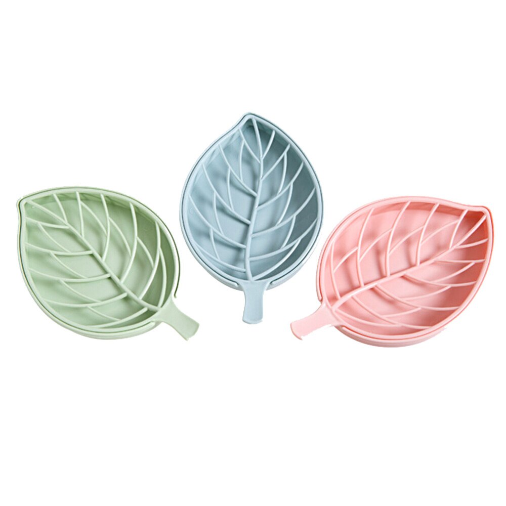 Zeepbakje in bladvorm met afvoer, zeephouder voor douche, badkamer, keuken)