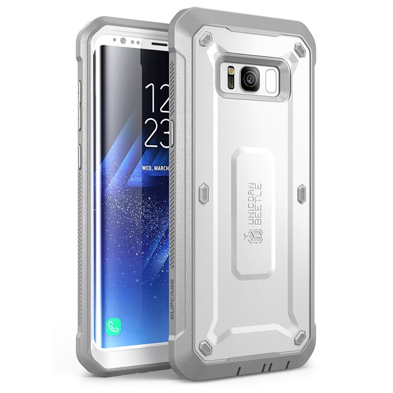 Voor Samsung Galaxy S8 Case 5.8 Inch Supcase Ub Pro Full-Body Robuuste Holster Cover Met Ingebouwde screen Protector Voor Galaxy S8: White