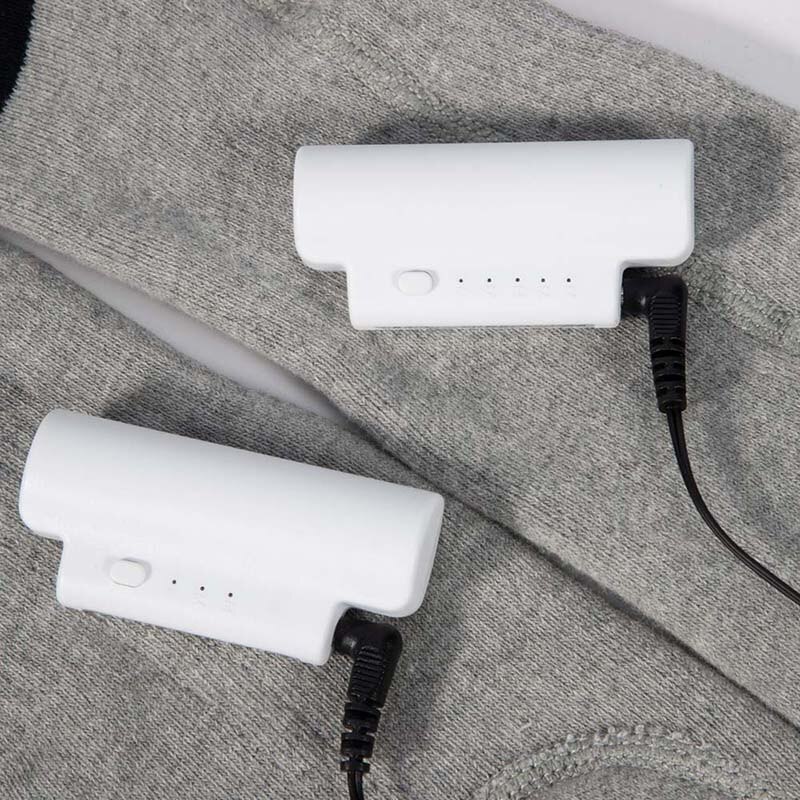 Calcetines eléctricos con calefacción para deportes al aire libre, calcetines recargables por USB, calentadores ajustables, Banco de energía para esquiar en invierno