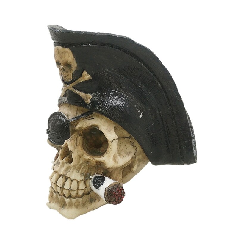 Resin Skull Aquarium Decorations for Fish Tank Aquarium Ornament Simulation Skeleton Cave Hideout for Shrimp Fish