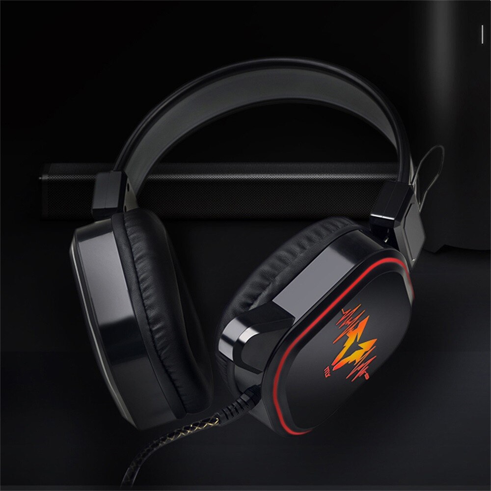 USB Wired Gaming Headphone LED RGB Lighting Over-Ear Gamer Headset With Microphone For PC Laptop X-box One PS4 Game