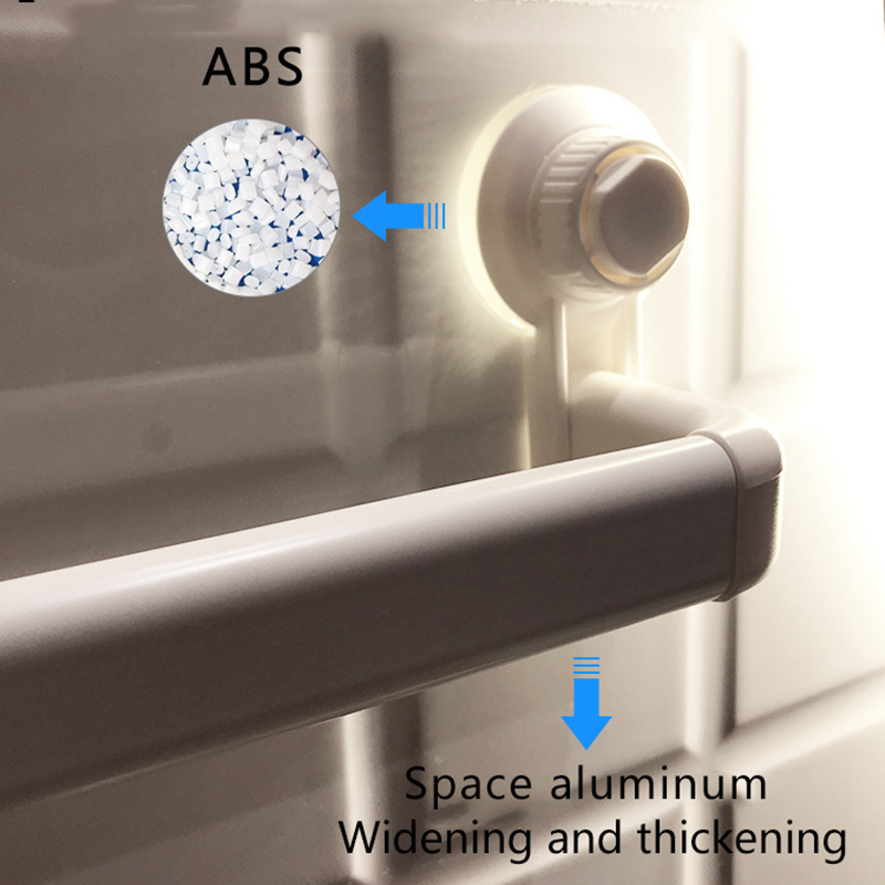 Klx aluminiumslegering sugekop håndklædeholder badeværelse håndklædehænger køkken opbevaring hylde hulfri maling hylde justerbar 52-82cm