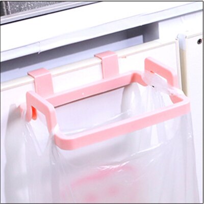 Køkkenudstyr køkken arrangør håndklædeholder hængende holder hængelig affaldsposeholder håndklædeopbevaringsstativ køkken tilbehør: Lyserød