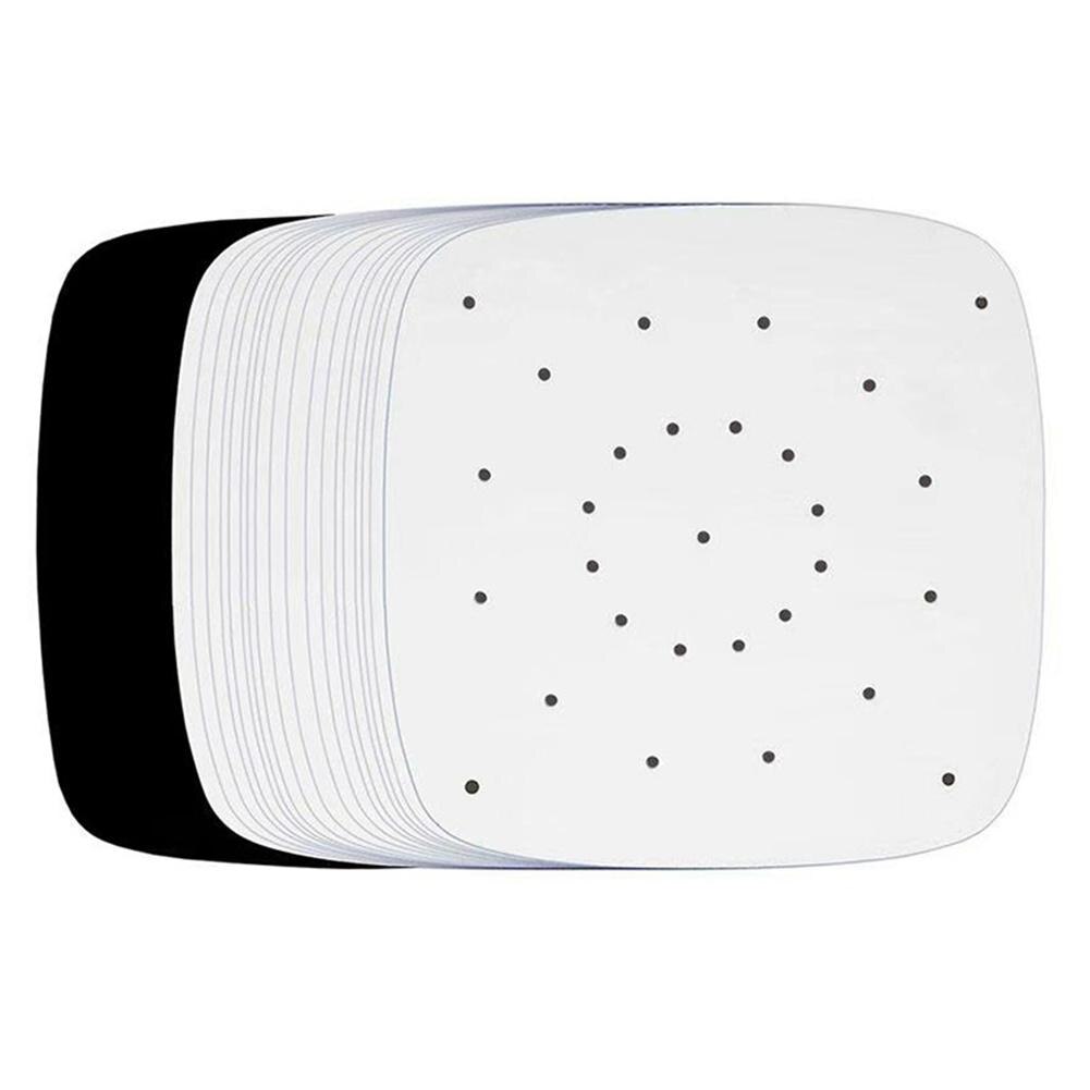 100 Sheets Baking Oil Paper With Hole Air Fryer Square Baking Paper Bun Cake Paper Saucer Baking Accessories Baking Kitchen Tool