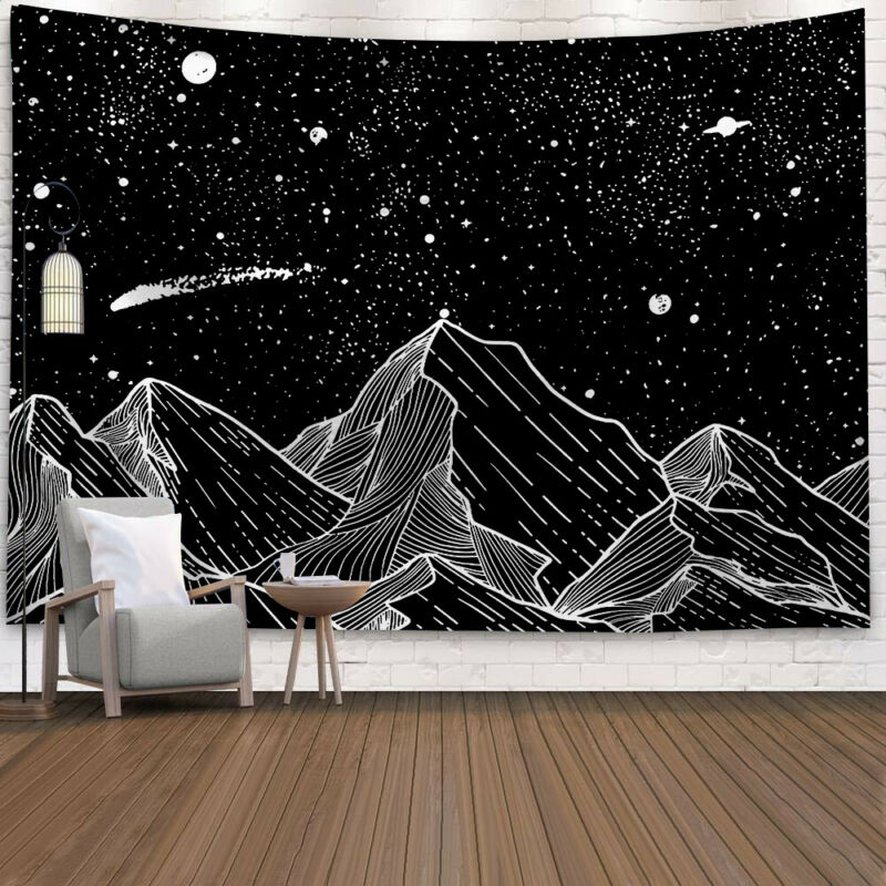 Psychedelic Starry Sky Sun Moon Mandala Tapestry Wall Hanging Celestial Wall Tapestry Hippie Wall Carpets Dorm Decor Tapestry