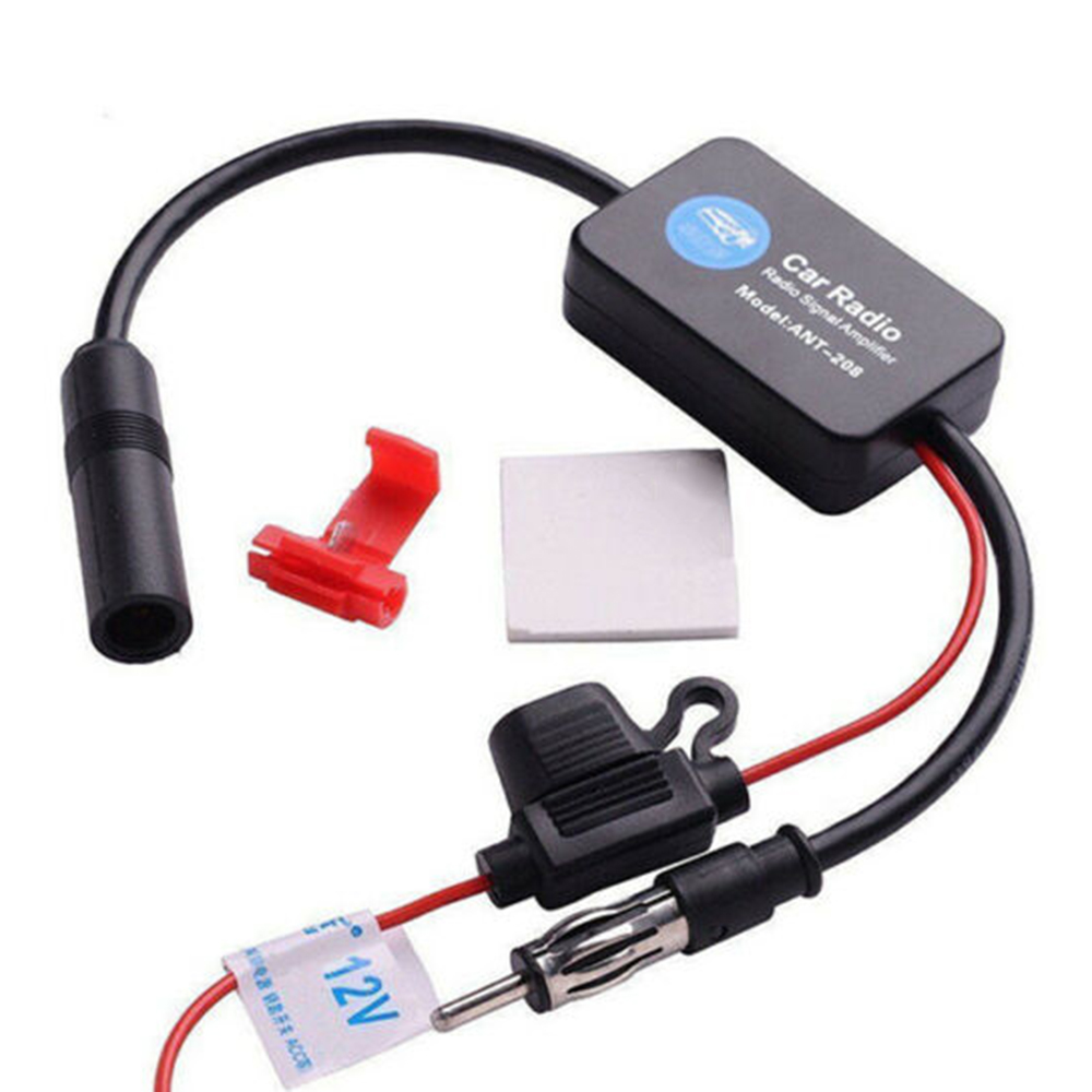 Auto Car FM AM Radio Stereo Signal Antenna Aerial Signal Amplifier Booster 12V Antenna Amplifier for ALL AM+FM Stations