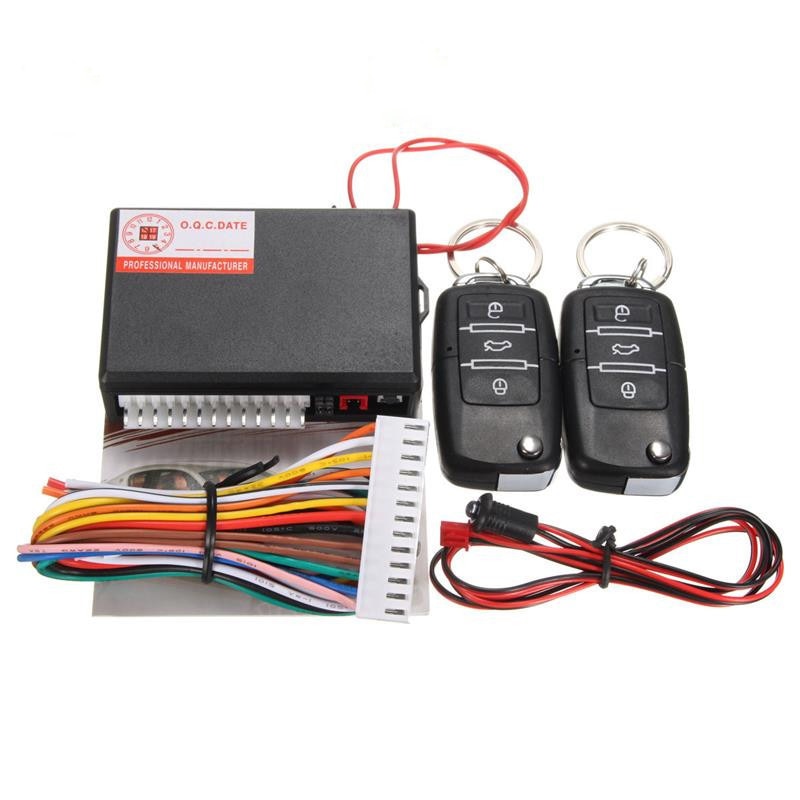 Sistema universal de alarme automotivo, kit central automotivo com fechadura, sistema de entrada sem chave, travamento central e controle remoto