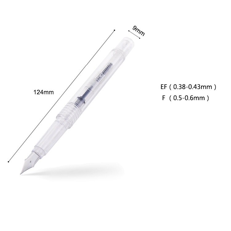 Transparent Fountain pen Crystal impression Extra fine nib ink pens calligraphy writing Stationery Office school supplies A6215