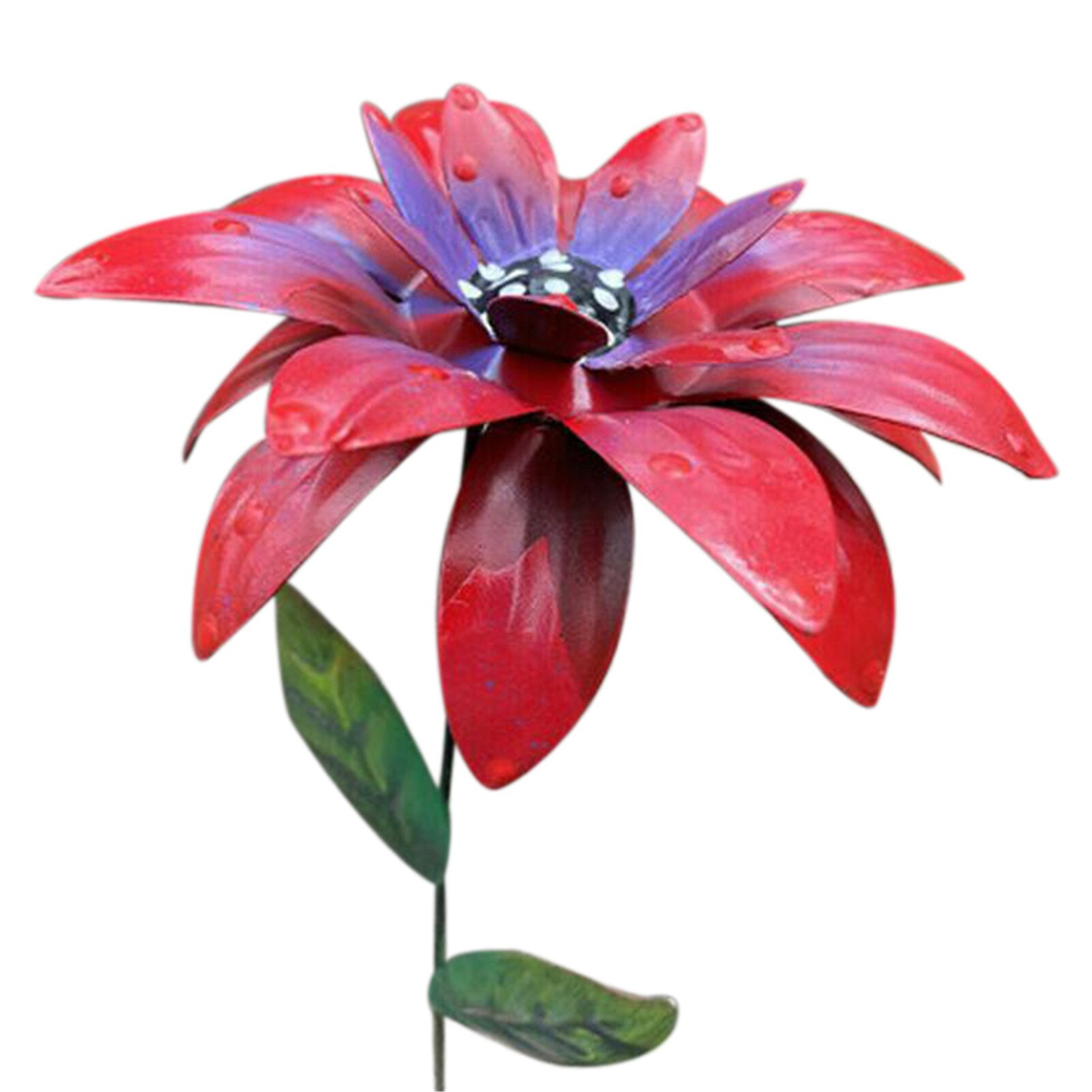 Metal Flower Garden Decor Metal Flower Art Garden Stakes DIY Craft Wreath Flower Jardineria Decoracion Yard Garden Decor: Red
