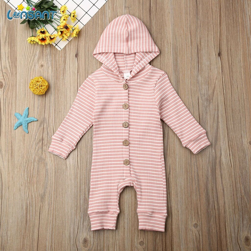 Lonsant 2019 novo babes roupas recém-nascidos de uma peça com capuz macacão manga comprida primavera bebê meninas meninos ternos do corpo macacão n30
