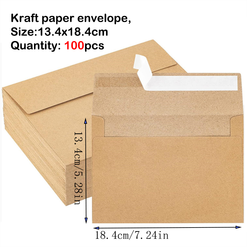 Envelopes Kraft Brown Paper 100pcs 184x134mm Autohesion Postcard Giftbox Packaging Storage Business Supplie Wedding Invitations: Burgundy