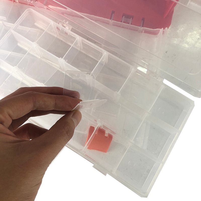 Toolbox Portable Plastic Outdoor 4 Layer Fishing Tackle Tool Storage Box Case Accessory Tool Box with Handle Outdoor Organizer