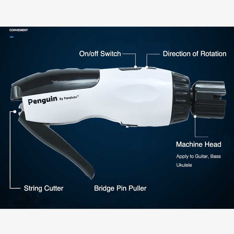 Penguin String Winder Cutter And Bridge Pin Puller For Acoustic Electric Guitar Ukulele Bass And Multifunctional Restring Tools