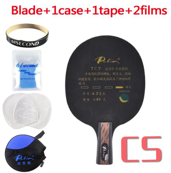 Original palio tct ti + carbon bordtennis pingpong klinge: Cs blade ym etui