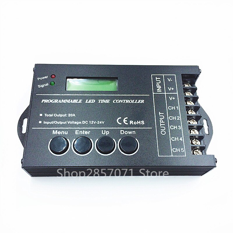 TC420 RGB LED Controller Time 5 Channel Total Output 20A Common Anode Programmable for led strip module DC12V/24V