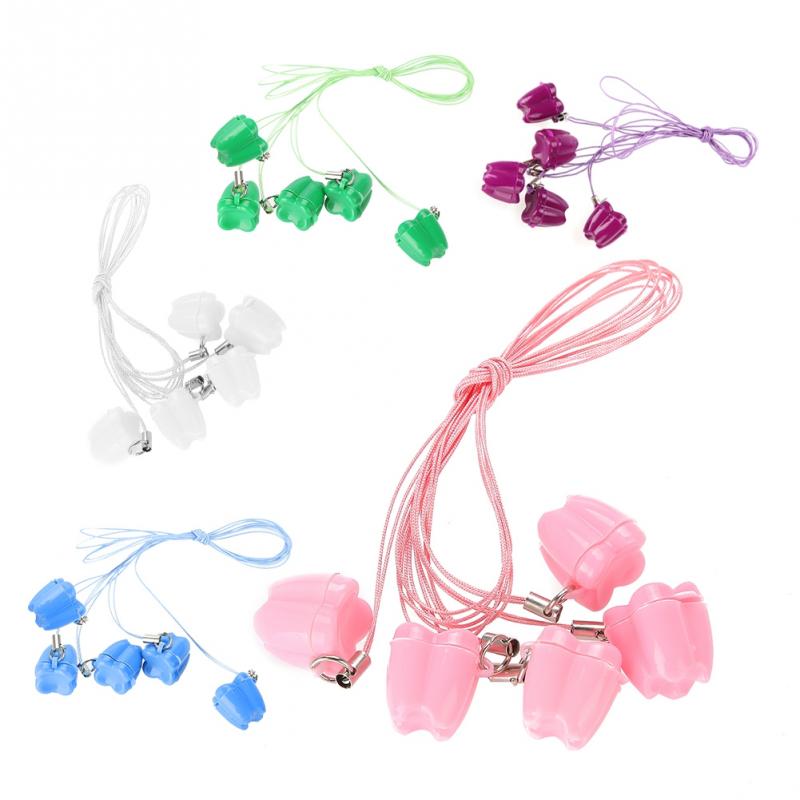 Caja de plástico para guardar dientes de leche de bebé, 5 uds., con cuerda, organizador de ahorro de dientes, con estuche para collar, , memoria infantil