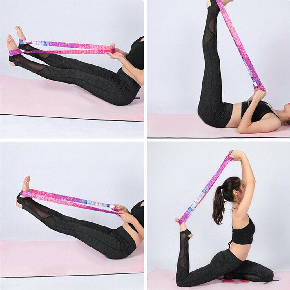 Justerbar yogamåttestropsbælte sportssejl skulderbærebælte træningsstræk fitness elastisk yogabælte