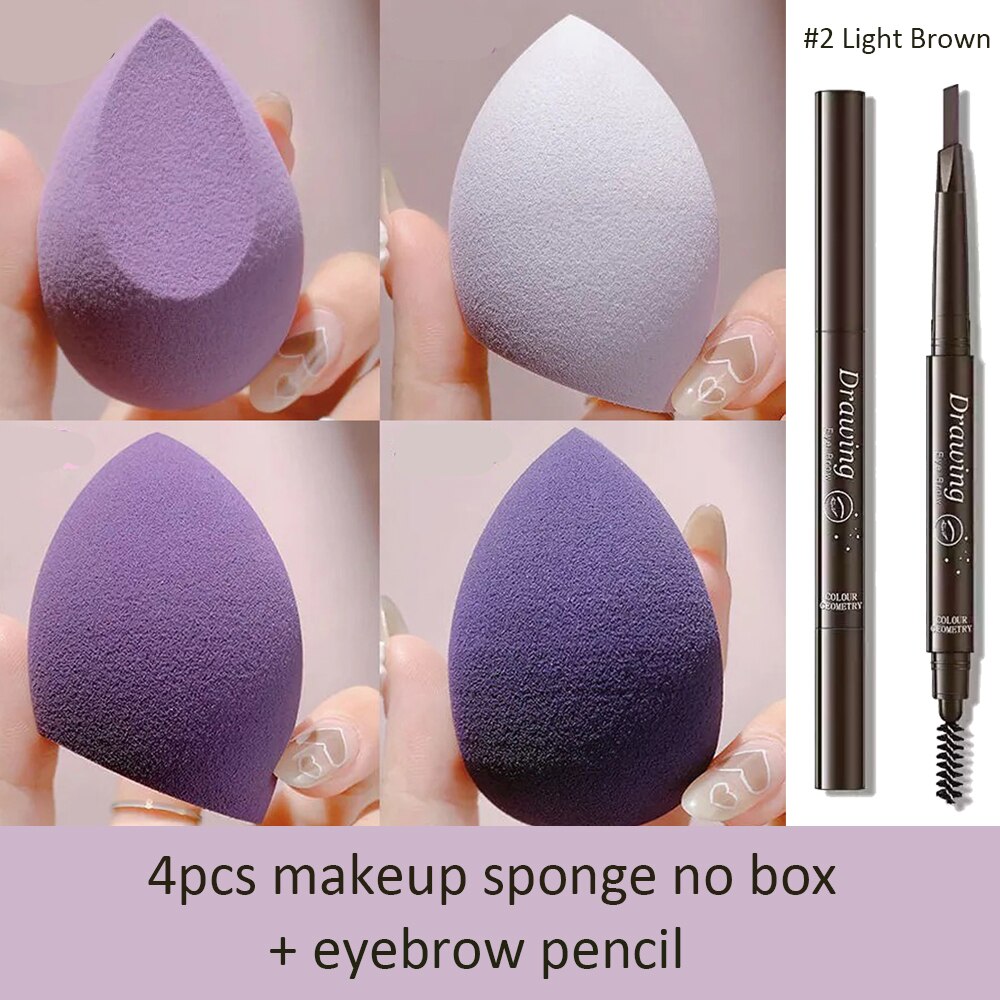 Makeup Sponge Beauty Blender Bombs Cosmetics Waterdrop Blending Tools For Liquid Cream Foundation Sponge for Makeup 1/4/7pcs: 4pcs purple no box