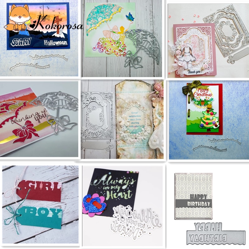 Troqueles de corte Kokorosa troquelados de Metal Marco de encaje borde carta de vida etiqueta troquelado álbum de recortes en relieve plantilla decoración troqueles