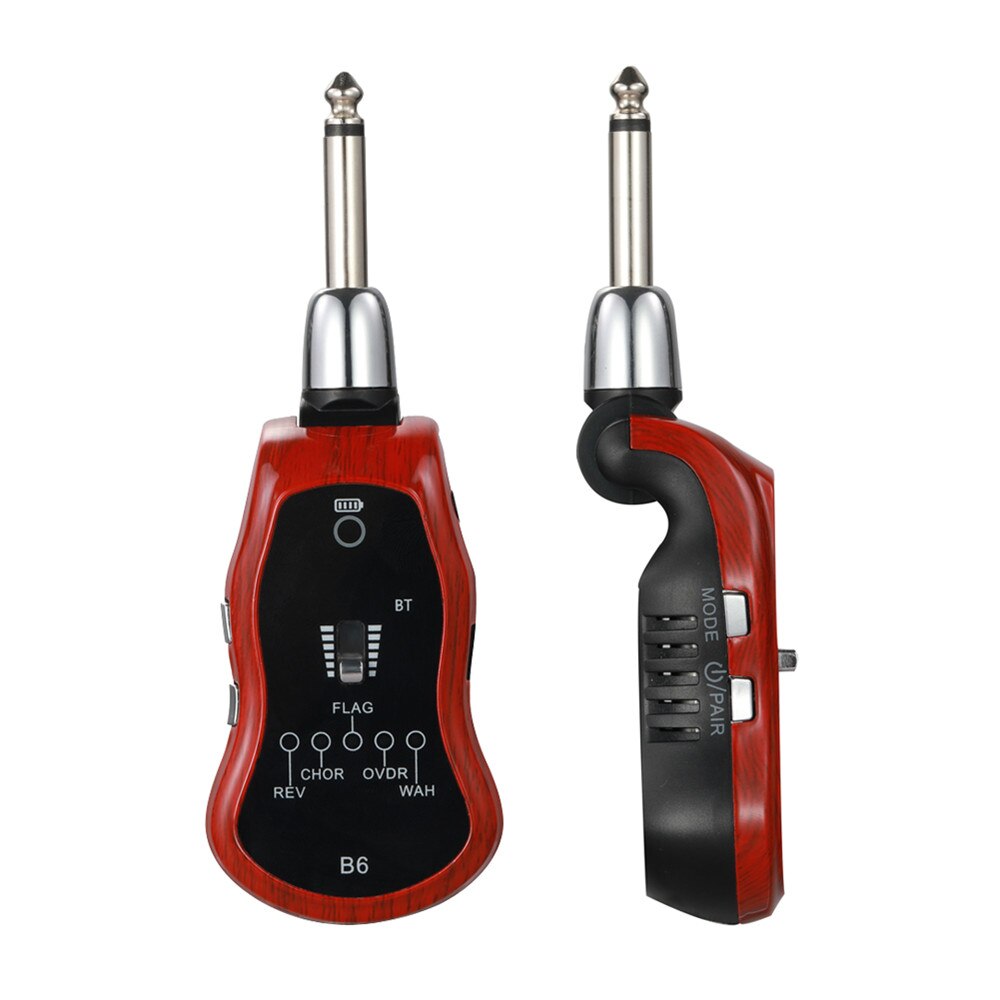 Mini amplificador de auriculares para guitarra eléctrica, transmisor inalámbrico de 5 Efectos, Audio de 6 canales para bajo eléctrico