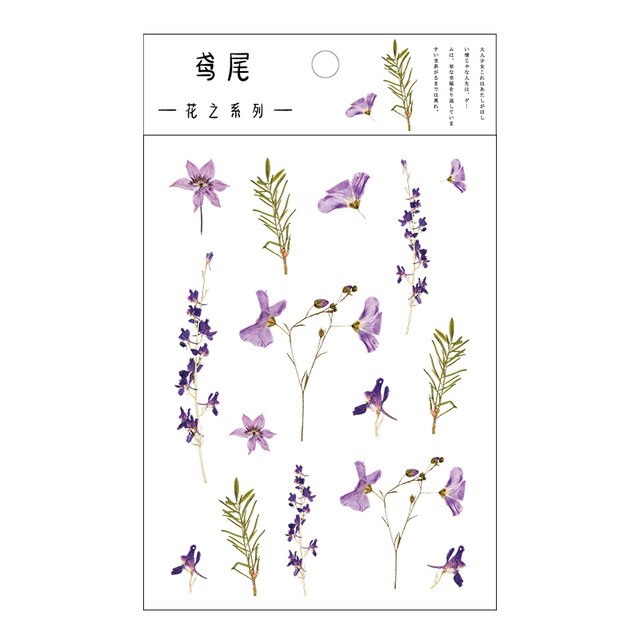 Vintage blomst serie rose kirsebær lavendel gjennomsiktig kjæledyr klistremerke diy dekorasjon klistremerke for album scrapbooking etikett klistremerke: Mørkeblå