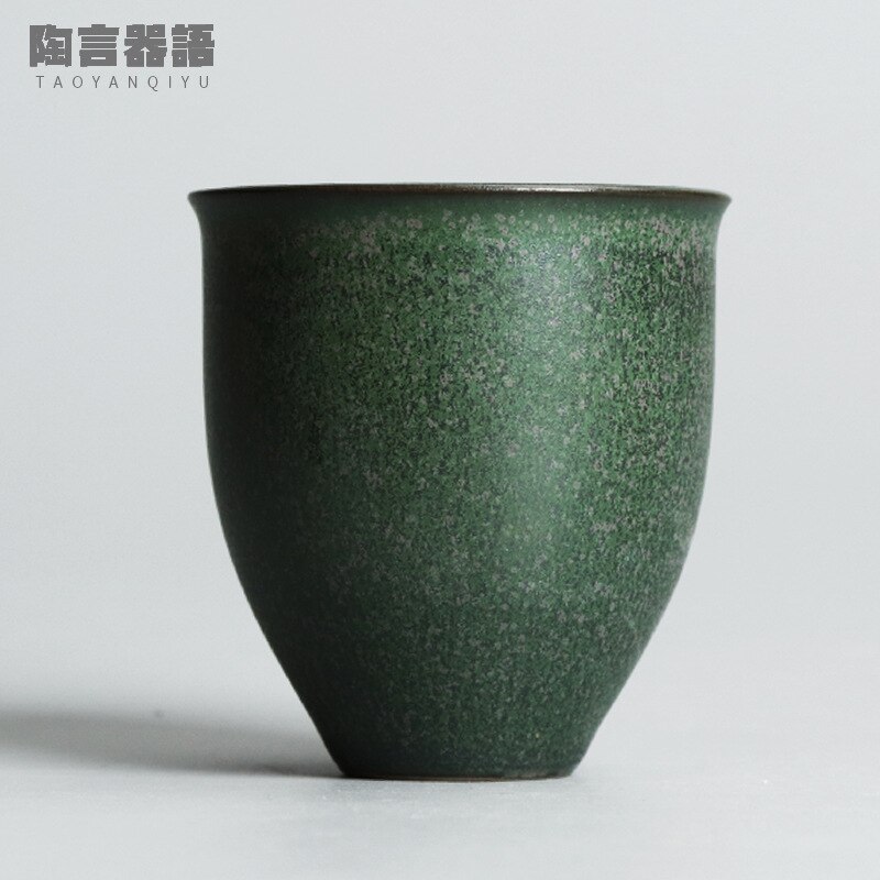 100ml Japanese-style kiln becomes coarse pottery tea cup handmade pottery large tall master cup tea cup: G