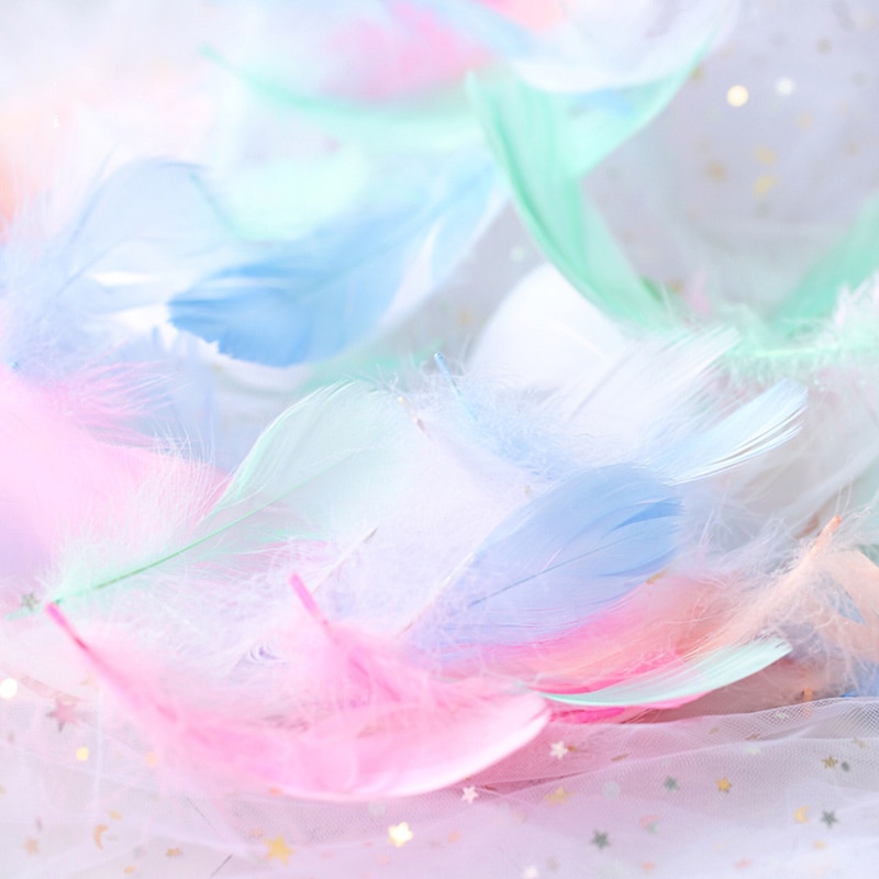 Refining Natural Feather Colourful Small Goose Feathers 3-8cm Photography props for Photo Background DIY Decoration