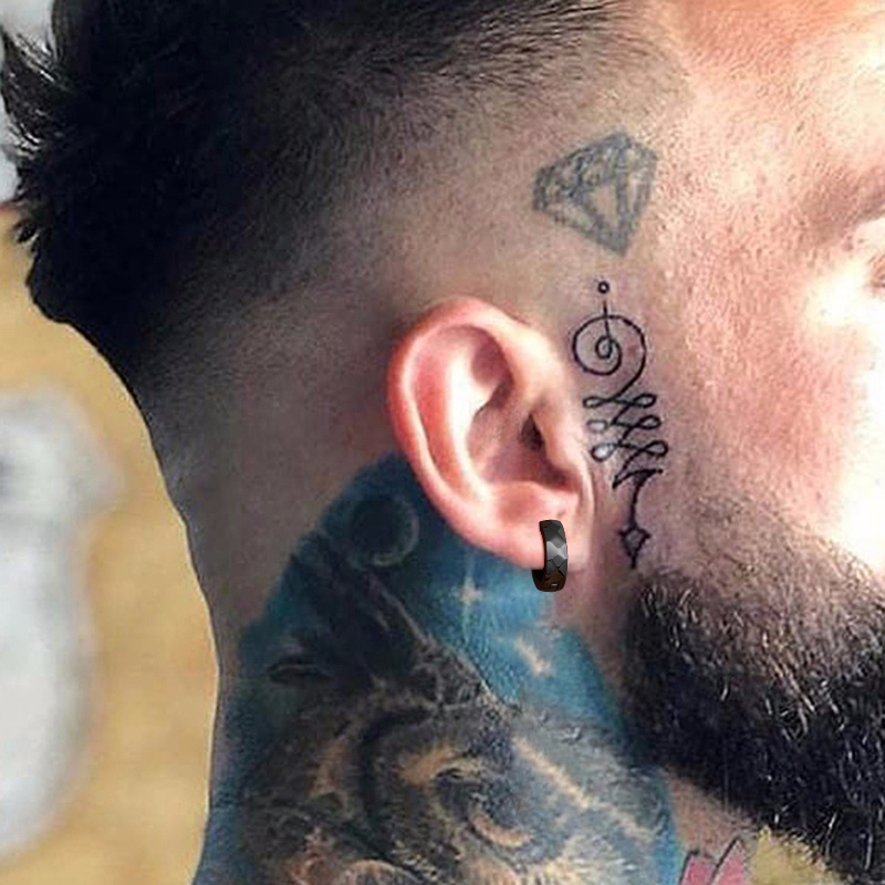 Pendientes de aro Huggie geométricos para hombres, acero inoxidable, Circular, redondo, Hip Hop, Rock Rap, accesorios de joyería geniales para niños