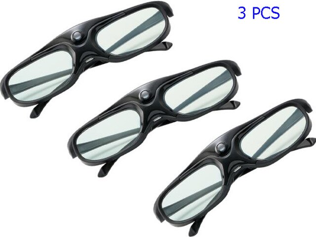 Lentes 3D con obturador activo recargable, compatible con 96/120/144HZ para Xgimi Z3/Z4/Z6/H1/H2 Nuts G1/P2 Acer BenQ y DLP LINK proyector: 3PCS
