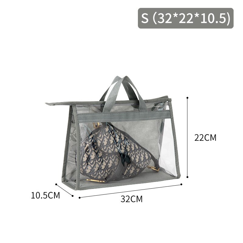 Bolso grande de PVC para mujer, bolsa grande para colgar en el armario, organizador de almacenamiento de protección impermeable, transparente: S