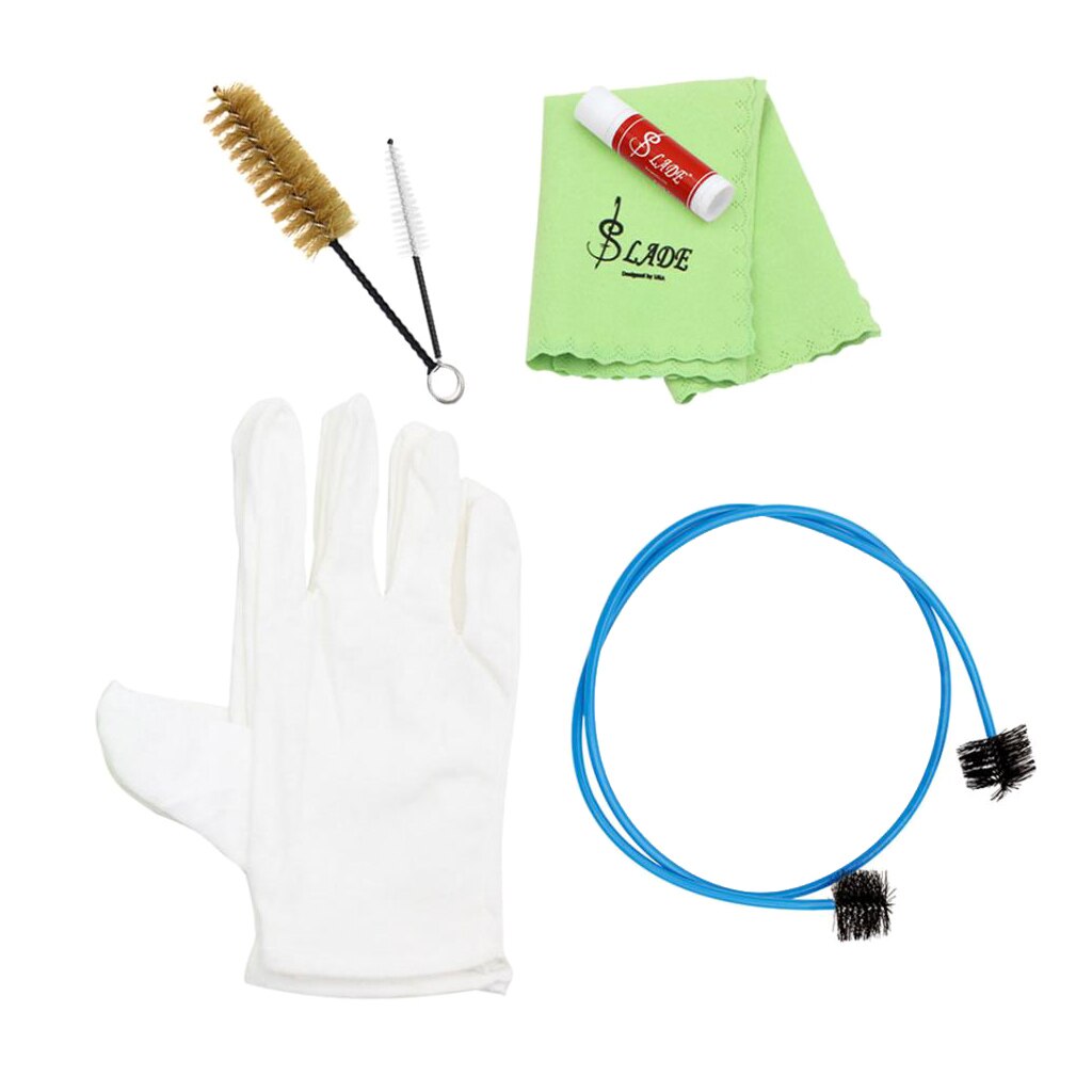 6 en 1 trompette/Trombone/corne/Tuba brosses trompette gants ensemble de lubrifiant en tissu